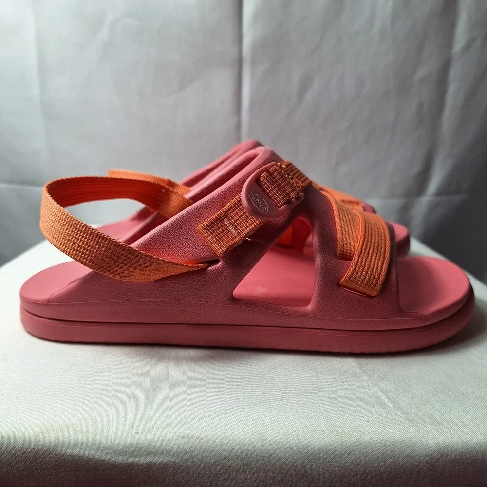 CHACO Chillos Sport Sandals Youth/Girls Sz 4 Rose Pink/Orange Adjustable Straps